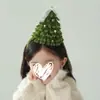 Diadema de árbol de navidad verde hecha a mano casera pasador twist bar material diy diadema envolvente lindo regalo de navidad