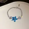 Gancho de Orelha com Franja de Flor de Zircônia Europeia e Americana Leve Luxo Alta Costura Moda Pendente de Orelha Nicho Para o Dia a Dia Versátil Brincos Elegantes para Mulheres
