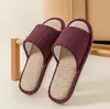 Nuevas pantuflas de lino para hombre, antideslizantes, adecuadas para primavera y otoño, uso en interiores en casa, silenciosas, pantuflas de algodón y lino para todas las estaciones para mujer