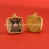 Pingente Pequeno Thangka de Aço Titânio, Oito Santos Protetores do Buda, Pingente de Colar Meio Pintado à Mão para Vidas Passadas e Presentes, Galvanoplastia 18K