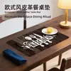 Estilo Europeo Popular Almohadilla para Ratón de Cuero Pequeña Impermeable Cuadrada de Cuero Protección Ocular Aislante Esterilla para Hornear Posavasos Fuente de Fábrica Venta al por Mayor