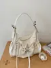 Bolsa tote de couro macio plissada de design retrô de nicho transfronteiriça para mulheres, moderna, simples, cor sólida, bolsa de mão e bolsa de ombro da moda