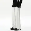 Pantalones casuales largos de corte slim para otoño para hombres altos, pierna ancha recta 188cm 115 pantalones deportivos, pantalones largos holgados para adolescentes