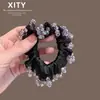 Novo Scrunchie de Renda de Cristal Luxuoso em Cetim para Mulheres, Alta Elasticidade, Durável, Elegante Prendedor de Cabelo para Rabo de Cavalo Alto e Penteados Updo