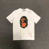 260g Marca de Moda Venta al por Mayor Transfronteriza Camiseta Pesada Bape Cabeza de Mono Tiburón