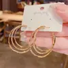 Brincos de Argola Grandes Multicamadas da Moda Coreana 2025 Estilo Deusa Exagerados para Mulheres