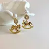 Pendientes Vintage de Aguja de Plata Año del Caballo del Zodiaco, Pendientes de Lujo Ligero de Gama Alta, Accesorios para Orejas de Moda y Versátiles para Mujeres