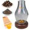 Quemador de Incienso de Vidrio para Virutas de Árbol de Sándalo y Velas, Polvo de Incienso de Aceite Esencial de Árbol de Sándalo, Dispositivo Quemador de Incienso a Prueba de Fuego