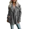 Nueva Ropa de Mujer Transfronteriza Amazon Aliexpress Europea y Americana Botón de Felpa Solapa Bolsillo con Solapa Pantalones Chaqueta