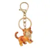 Llaveros lindos de mascotas transfronterizos, varios estilos de gatitos que caminan, aleación de zinc con diamantes de imitación y aceite, llaveros creativos para accesorios de mochila