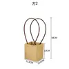 Caixa de flores portátil de papel kraft, bolsa espessada, à prova d'água, cesta de flores, vaso de plantas carnudas, caixa de flores