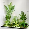 Combinação de Paisagismo com Plantas Artificiais Internas para Vitrines de Shopping Centers, Plantas Verdes Falsas, Paisagem Decorativa Suave, Palmeira Areca, Palmeira Viajante, Bonsai Tropical