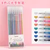 Pluma de Gel Creativa con Purpurina 8 Colores 12 Colores 18 Colores Caramelo Marcador Colorido Juego de Plumas de Gel 1.0mm Resaltador