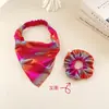 Miaode 2026 Nuevo Pañuelo Triángulo Gradiente Láser Accesorio Elástico para el Cabello Scrunchie Plisado Iridiscente Goma para Cola de Caballo Baja