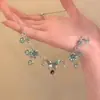 Colar de Borboleta Empilhada com Franjas Estilo Livro Vermelho Pequeno Feminino Princess Escape Luxo Leve Elegante Corrente para Clavícula de Alto Valor
