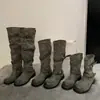 Botas altas de diseño nicho estilo coreano para pantorrilla ancha, nuevo modelo primavera-verano 2026, botas de montar adelgazantes de punta redonda para pantorrilla alta