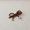 Otoño e Invierno Nuevo Flocado tamaño pequeño Pinza Pico de Pato Lazo de Perlas Clip Lateral Lindo Cabello Roto Flequillo Clip Horquilla Accesorios para el Cabello de Mujer