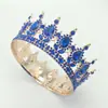 Coronas Redondas Barrocas de Novia Europeas y Americanas de Venta Caliente Tiara Diamante Gota de Agua Corona Seleccionada de Belleza Corona Retro de Reina para Actuación