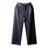 Calça Wide Leg Feminina, Calça Grossa com Forro de Lã para Inverno, Estilo Coreano 2024, Emagrecedora, Simples de Barra Reta, Cintura Alta, Caimento Fluido Casual
