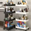Estantería de carro de múltiples niveles de pie para baño, inodoro, espacios estrechos, sala de estar, cocina, estante de almacenamiento en capas, carrito de almacenamiento pequeño