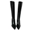 Otoño/Invierno 2026 Nuevo Estilo Punta Fina Tacón de Aguja Adelgazantes Moda Francesa Sexy Impresionantes Botas Largas de Celebridad de Internet para Mujer