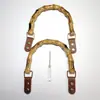 Accesorios de Mango para Bolso de Ratán Hecho a Mano Mango de Caña de Bambú de Mano Correa Desmontable Mango de Repuesto para Bolso de Mujer