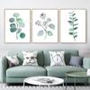 Múltiples Láminas de Arte de Hojas de Plantas Minimalistas Modernas Nórdicas, Pinturas Decorativas, Pósteres para el Hogar en Lienzo al Óleo, Arte de Pared sin Marcos