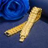 Yihua Moda Hip-Hop Estilo Grueso Tallado Forma de Corazón Pulsera Versión Ancha Flor de Coche Pulsera de Chispas Cadena de Reloj Venta al por Mayor