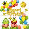 Decoração de aniversário de celebridade infantil online, layout de cena, conjunto de balões de alumínio, decorações de festa de aniversário para homens e mulheres