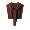 Xale de Tricô de Caxemira para Mulheres, Peça de Roupa para Primavera e Outono, Cardigã Fino de Cor Sólida, Lenço Cachecol de Gola Falsa Amarrado para o Verão