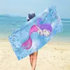 Toalla de Playa con Unicornio a Escala Rayas Frescas Estampado de Sirena Toalla de Playa de Microfibra Toalla de Baño