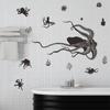 Nuevo FX-B266 - Adhesivo decorativo autoadhesivo para pared, diseño de pulpo submarino en color sólido para baño, dormitorio y entrada.