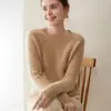 Suéter de Cachemira de Cuello Redondo y Hombro Raglán para Mujer Otoño e Invierno Suéter de Cachemira Engrosado Suéter de Punto Holgado con Mangas de Encaje