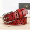 Nuevo Cinturón de Cuero Genuino para Mujer Estilo K Versátil Cuero Vacuno Puro Hebilla de Pin Cinturón Decorativo Delgado de Cuero Vacuno para Mujer Venta al por Mayor