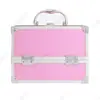Estuche Cosmético Portátil Caja de Almacenamiento de Aleación de Aluminio Gran Capacidad con Espejo Portátil para Maquillador Profesional Caja de Herramientas Pequeña Multicapa