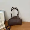 Bolsa de Ombro Listrada de Nicho Transfronteiriça, Bolsa de Ombro Versátil Casual de Alta Qualidade com Clipe, Bolsa Transversal da Moda Retrô Tendência