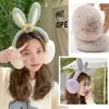 Orejeras de Invierno Cálidas para Mujer para Ciclismo Antihielo Antifrío Artefacto de Protección para los Oídos Orejas de Conejo Lindas Plegables Orejeras Estudiantiles