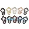 Acessórios de joias DIY cobre puro micro cravejado zircônia luxo parafuso pode abrir e fechar fivela de pulseira e colar
