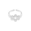 786 Estilo Coreano INS Diseño Nicho Lujo Ligero Minimalista Combinable Mate Flor Anillo Abierto Plata Esterlina S925 Textura para Mujer