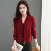 Chaqueta Suéter de Cuello Medio Alto para Mujer, Nuevo Estilo Primavera y Otoño 2025, Ropa Exterior Holgada con Cremallera, Cárdigan de Punto con Cremallera tipo Chal