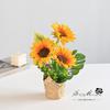 Flor falsa pastoral de estilo simple, girasol, bonsái, flor artificial, decoración de interiores, suministro directo de fábrica, planta en maceta