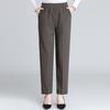 Pantalones Casuales de Pierna Recta Elásticos de Cintura Alta Estilo Primavera y Otoño para Madres de 60-70 Años, Pantalones Gruesos para Mujeres de Mediana Edad y Mayores, Estilo Nuevo