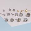 Pendientes de acero de titanio chapados en oro de 18k para mujer, simples, con perforación en copa, pendientes de acero inoxidable con base, accesorios, fabricantes, venta al por mayor