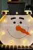 Marco de Iluminación Navideña de Madera Marco de Luz de Tronco Manualidades Navideñas Decoración Colgante de Pared Festivo Marco de Luz Decorativo