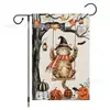 Nueva Bandera de Jardín de Halloween de Amazon con Gato Negro Maligno, Calabaza y Elementos de Bruja para Decoración de Bandera de Halloween en el Jardín