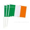 Bandeira da Irlanda 14*21cm Bandeira para Acenar à Mão Bandeira de Poliéster Patrick com Haste Suporte de Bandeira para Serigrafia