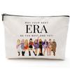Bolsa Cosmética Explosiva Transfronteriza con Estampado Doble Cara Patrón de Letras Bolsa con Cremallera Bolsa de Muestra de Lino Bolsa de Almacenamiento Impermeable en stock
