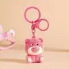 Llavero Colgante de Gatito Negro Flocado Lindo, Figura de Gato de Moda, Llavero para Mochila, Regalo de Máquina de Peluches
