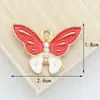 Acessórios de joias DIY cor de inseto doce borboleta grande liga gota de óleo pingente de colar delicado chaveiro