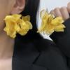 Brincos de Flor de Renda Doces Elegantes Moda High-end Girly Brincos Exagerados Joias Explosivas de Celebridade da Internet